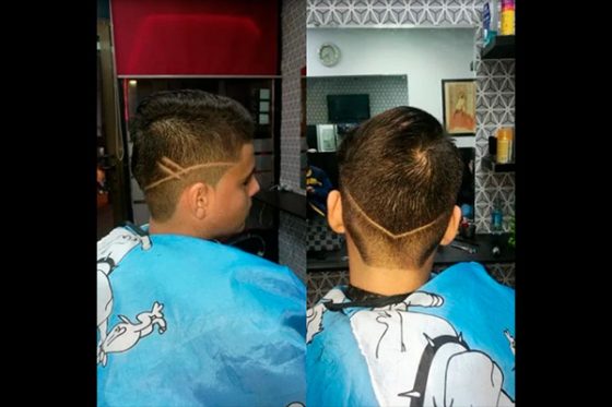 corte de cabello con raya