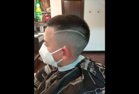 corte con rayas basque barber