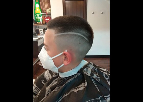 corte con rayas basque barber