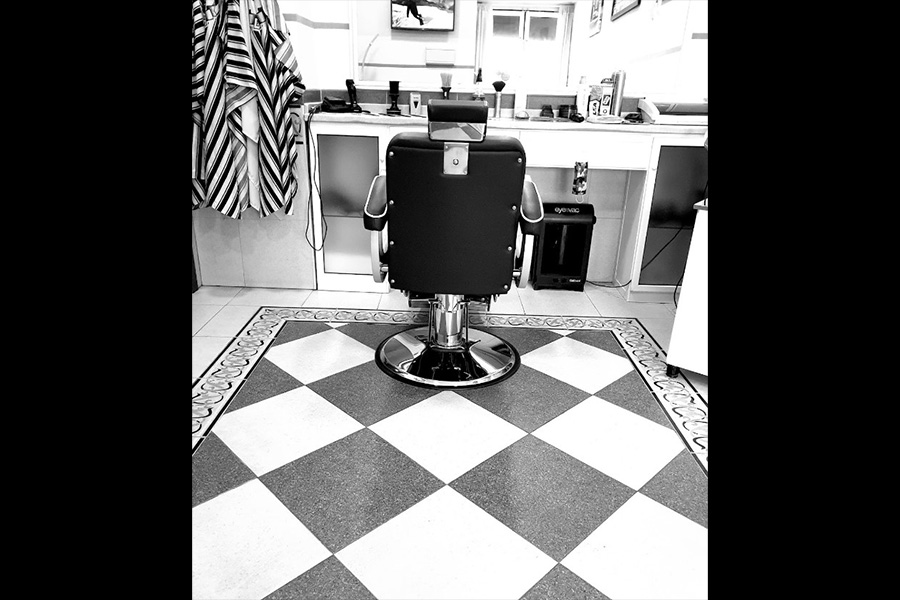 interior silla la barberia de frank