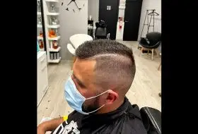corte degradado bajito barberia