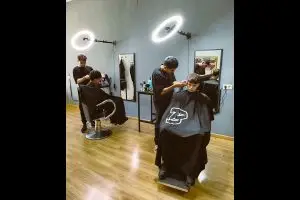 interior b crew barbershop