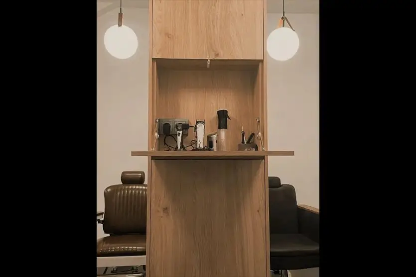 interior male side barber shop